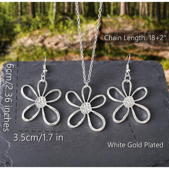 Lightweight Daisy Flower Jewelry Set - Ideal for Casual or Elegant Occasions - Picture 7 of 7